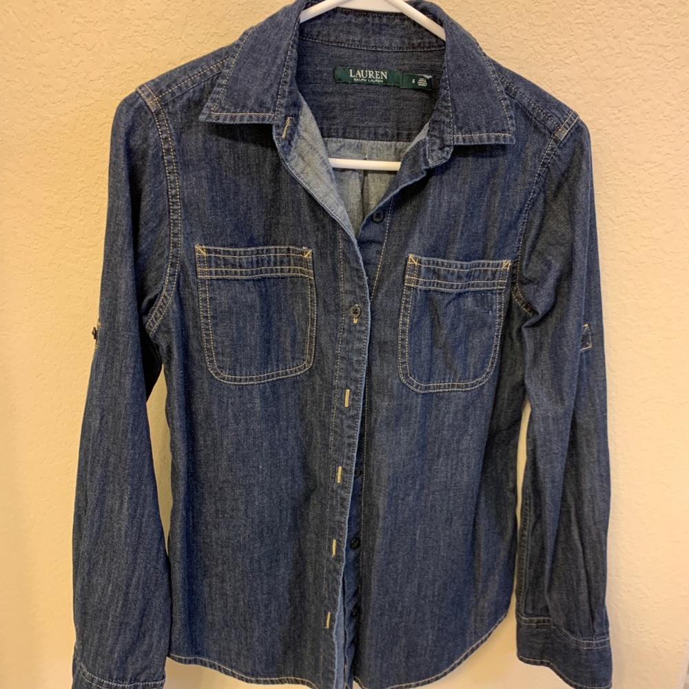 Lauren by Ralph Lauren dark denim shirt